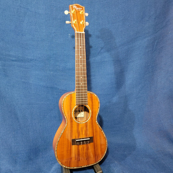 Ohana Concert CK-350G All Solid Koa with Abalone Gloss with 2 button Ukulele with Hardcase s067