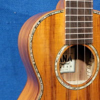 Ohana Concert CK-350G All Solid Koa with Abalone Gloss with 2 button Ukulele with Hardcase s067