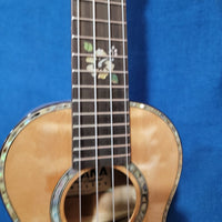 Ohana Concert CK-450QEL All Solid Quilted Eucalyptus Ukulele P679