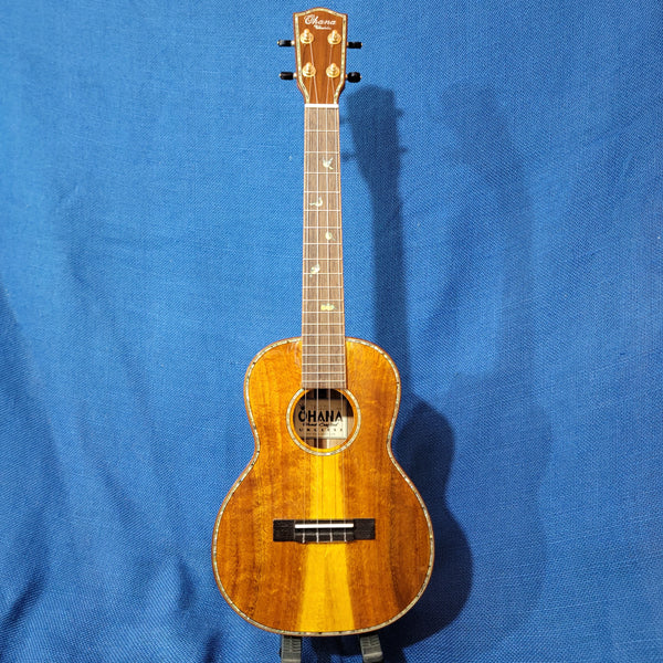 Ohana Tenor TK-370G All Solid Koa Birds Abalone Inlay Ukulele P723