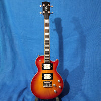 Risa Tenor LP Les Paul Style Cherry Sunburst Steel String UKELP432CS Solid Body Electric Ukulele h040