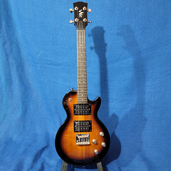 Risa Tenor LP Les Paul Style Tobacco Sunburst UKELP432MH with Binding Steel String Solid Body Electric Ukulele h041