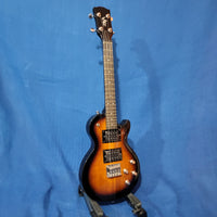 Risa Tenor LP Les Paul Style Tobacco Sunburst UKELP432MH with Binding Steel String Solid Body Electric Ukulele h041