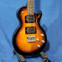 Risa Tenor LP Les Paul Style Tobacco Sunburst UKELP432MH with Binding Steel String Solid Body Electric Ukulele h042