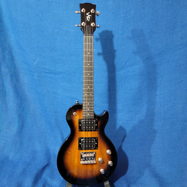 Risa Tenor LP Les Paul Style Tobacco Sunburst UKELP432MH with Binding Steel String Solid Body Electric Ukulele h043