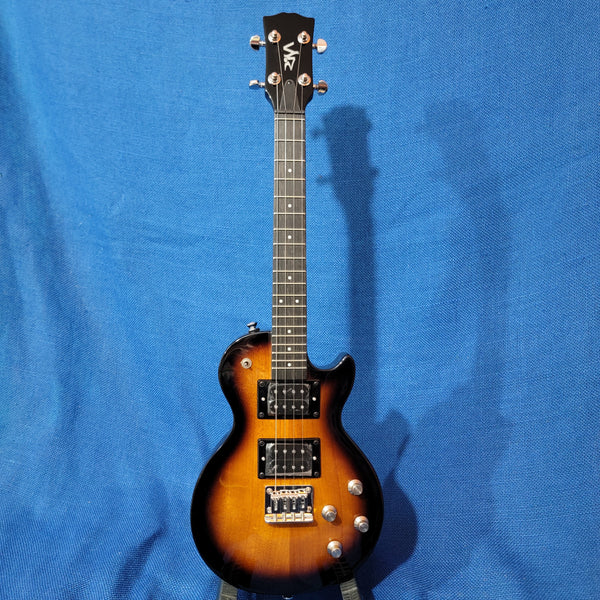 Risa Tenor LP Les Paul Style Tobacco Sunburst UKELP432MH with Binding Steel String Solid Body Electric Ukulele h044