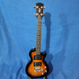 Risa Tenor LP Les Paul Style Tobacco Sunburst UKELP432MH with Binding Steel String Solid Body Electric Ukulele h044