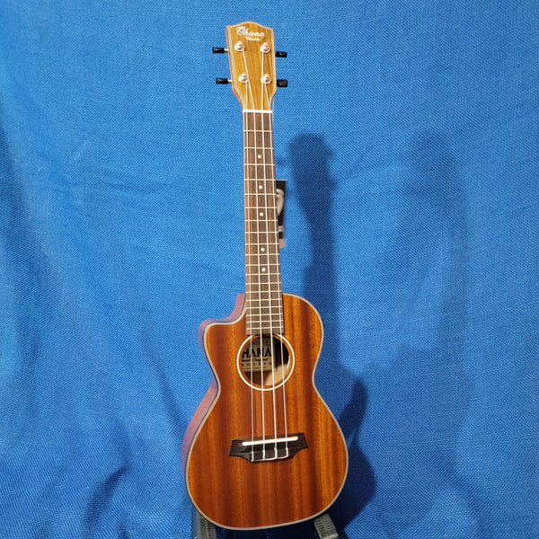 Ohana Concert CK-35GCE-LH All Solid Mahogany LEFTY Cutaway A/E Ukulele h048