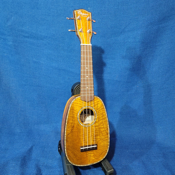 Ohana Pineapple Sopranino TPK-220G All Solid Mango w Abalone Ukulele h116