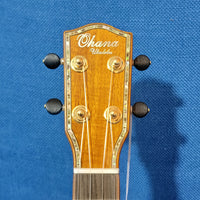 Ohana Concert CK-570G Select All Solid Koa Birds Abalone Inlay Ukulele with Hard Case h152