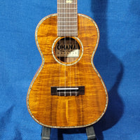 Ohana Concert CK-570G Select All Solid Koa Birds Abalone Inlay Ukulele with Hard Case h152