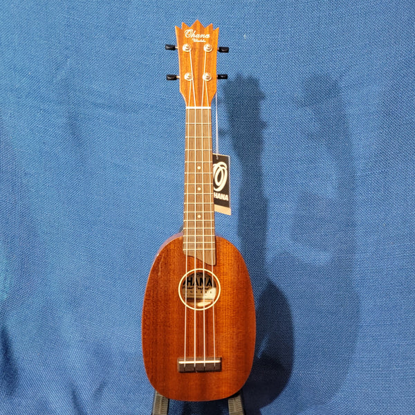 Ohana Soprano Pineapple PK-25G Blem All Solid Mahogany Ukulele h186