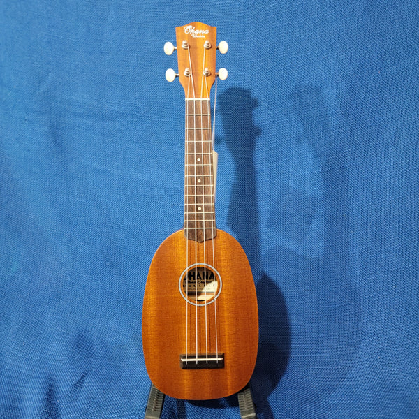 Ohana Soprano Pineapple Starter Pack PK-10 Lam Mahogany Ukulele Bag, Tuner, Strap, Button h229