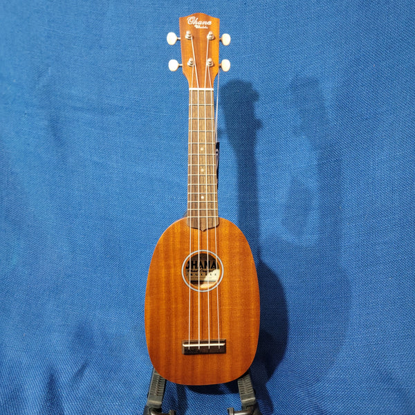 Ohana Soprano Pineapple Starter Pack PK-10 Lam Mahogany Ukulele Bag, Tuner, Strap, Button h231