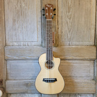 Ohana Concert CK-70WGCE Solid Spruce/ Laminate Willow Cutaway A/E Ukulele h707