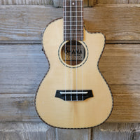 Ohana Concert CK-70WGCE Solid Spruce/ Laminate Willow Cutaway A/E Ukulele h707