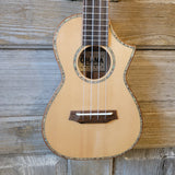 Ohana Concert CK-75CG All Solid Spruce / Flame Maple Cutaway Ukulele h708