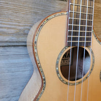 Ohana Concert CK-75CG All Solid Spruce / Flame Maple Cutaway Ukulele h708