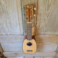 Ohana Pineapple Sopranino TPK-70G All Solid Spruce / Mahogany w Abalone Ukulele h758