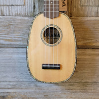 Ohana Pineapple Sopranino TPK-70G All Solid Spruce / Mahogany w Abalone Ukulele h758