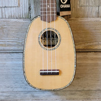 Ohana Pineapple Sopranino TPK-70G All Solid Spruce / Mahogany w Abalone Ukulele h760