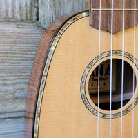 Ohana Pineapple Sopranino TPK-70G All Solid Spruce / Mahogany w Abalone Ukulele h760