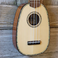 Ohana Pineapple Sopranino TPK-70G All Solid Spruce / Mahogany w Abalone Ukulele h762