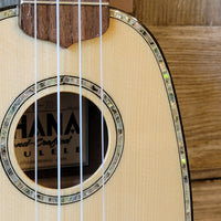 Ohana Pineapple Sopranino TPK-70G All Solid Spruce / Mahogany w Abalone Ukulele h762