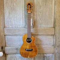 Ohana Tenor TK-7 All Solid Acacia Confort Edge Florentine Cutaway Ukulele h768