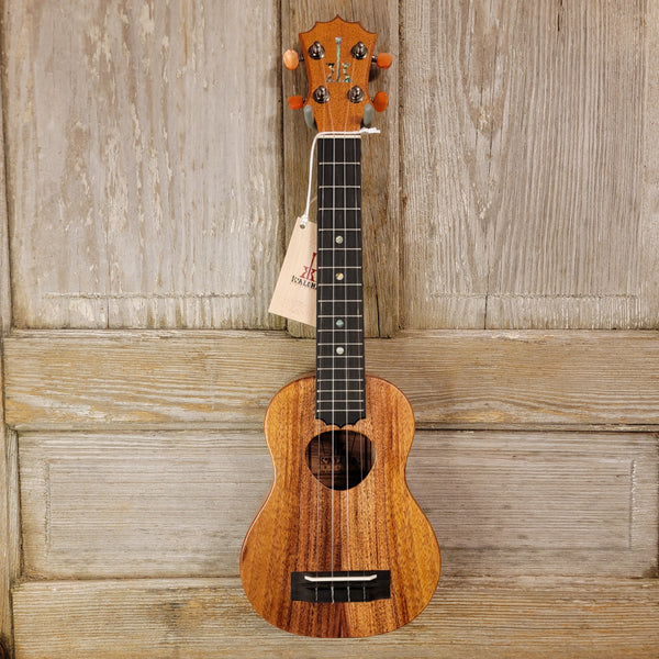 KoAloha Super Soprano Long Neck Solid Koa KSM-12 Pikake Satin Finish Made in Hawaii Ukulele w/ Hard Case h847