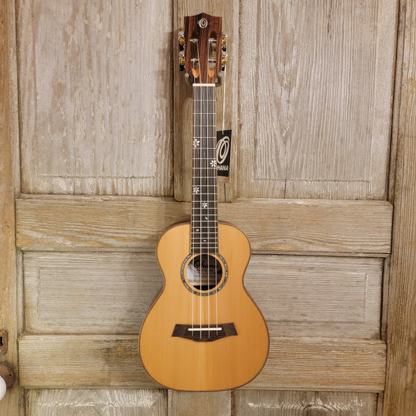 Ohana Concert CK-50ME Solid Ceder Top Laminate Macassar Ebony Slotted Headstock Ukulele h894