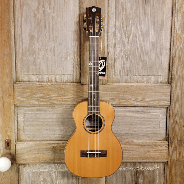 Ohana Tenor TK-50ME Solid Cedar Top Laminate Macassar Ebony Slotted Headstock Ukulele h911