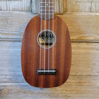 Ohana Soprano Pineapple Starter Pack PK-10 Lam Mahogany Ukulele Bag, Tuner, Strap, Button h921