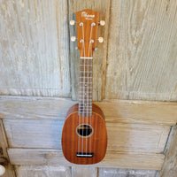 Ohana Soprano Pineapple Starter Pack PK-10 Lam Mahogany Ukulele Bag, Tuner, Strap, Button h924