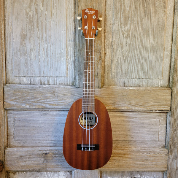 Ohana Soprano Pineapple Starter Pack PK-10 Lam Mahogany Ukulele Bag, Tuner, Strap, Button h931