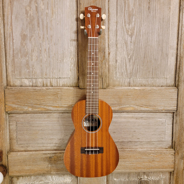 Ohana Concert CK-10 Starter Pack Laminate Mahogany Ukulele, Bag, Tuner, Strap, Button h950