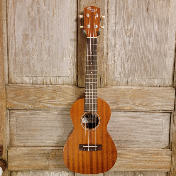 Ohana Concert CK-10 Starter Pack Laminate Mahogany Ukulele, Bag, Tuner, Strap, Button h953
