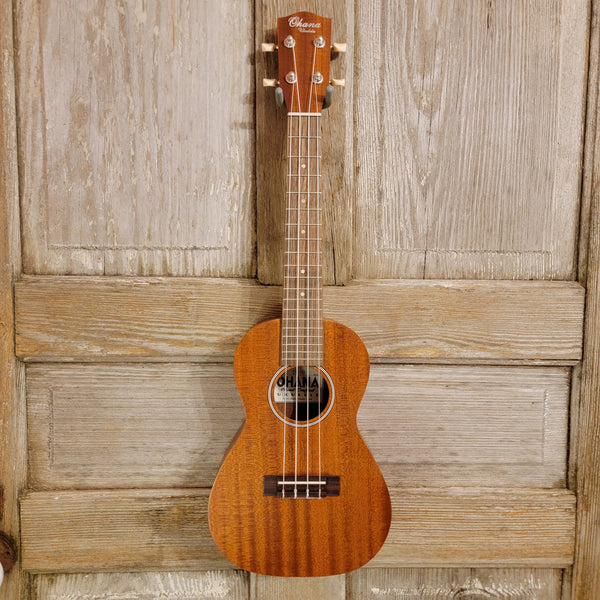 Ohana Concert CK-10 Starter Pack Laminate Mahogany Ukulele, Bag, Tuner, Strap, Button h954