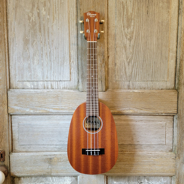 Ohana Concert Pineapple PKC-10 Pack Laminate Mahogany Ukulele, Bag, Tuner, Strap, Button h962