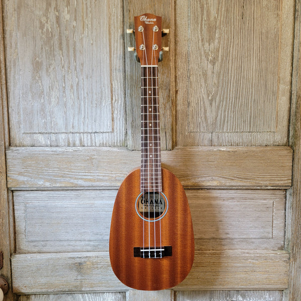 Ohana Concert Pineapple PKC-10 Pack Laminate Mahogany Ukulele, Bag, Tuner, Strap, Button h963