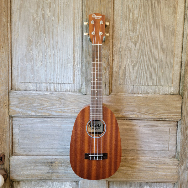 Ohana Concert Pineapple PKC-10 Pack Laminate Mahogany Ukulele, Bag, Tuner, Strap, Button h968