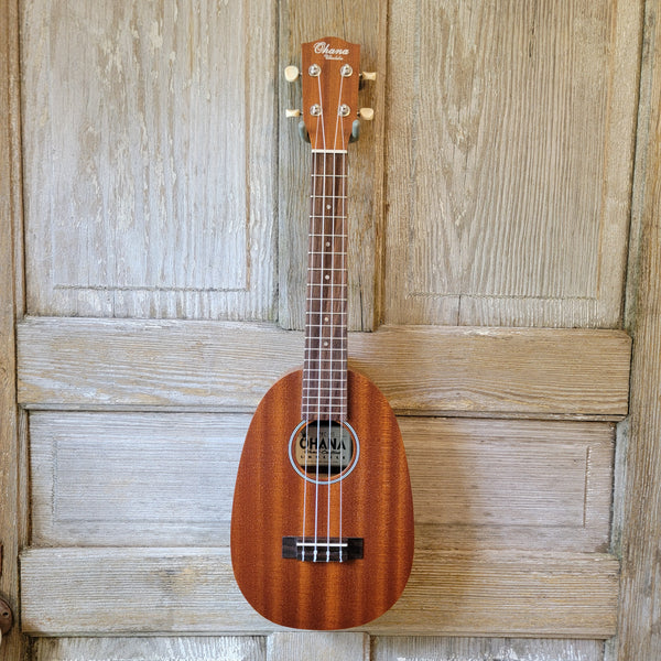 Ohana Concert Pineapple PKC-10 Pack Laminate Mahogany Ukulele, Bag, Tuner, Strap, Button h969