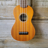 Ohana Soprano Starter Pack SK-10 Laminate Mahogany Ukulele Bag, Tuner, Strap, Button v000