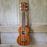 Ohana Soprano Starter Pack SK-10 Laminate Mahogany Ukulele Bag, Tuner, Strap, Button v002