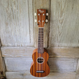 Ohana Soprano Starter Pack SK-10 Laminate Mahogany Ukulele Bag, Tuner, Strap, Button v002