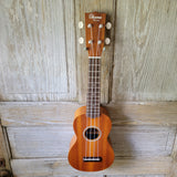 Ohana Soprano Starter Pack SK-10 Laminate Mahogany Ukulele Bag, Tuner, Strap, Button v003