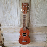 Ohana Soprano Starter Pack SK-10 Laminate Mahogany Ukulele Bag, Tuner, Strap, Button v005