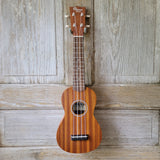 Ohana Soprano Starter Pack SK-10 Laminate Mahogany Ukulele Bag, Tuner, Strap, Button v006