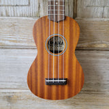 Ohana Soprano Starter Pack SK-10 Laminate Mahogany Ukulele Bag, Tuner, Strap, Button v006