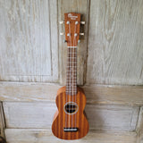 Ohana Soprano Starter Pack SK-10 Laminate Mahogany Ukulele Bag, Tuner, Strap, Button v006